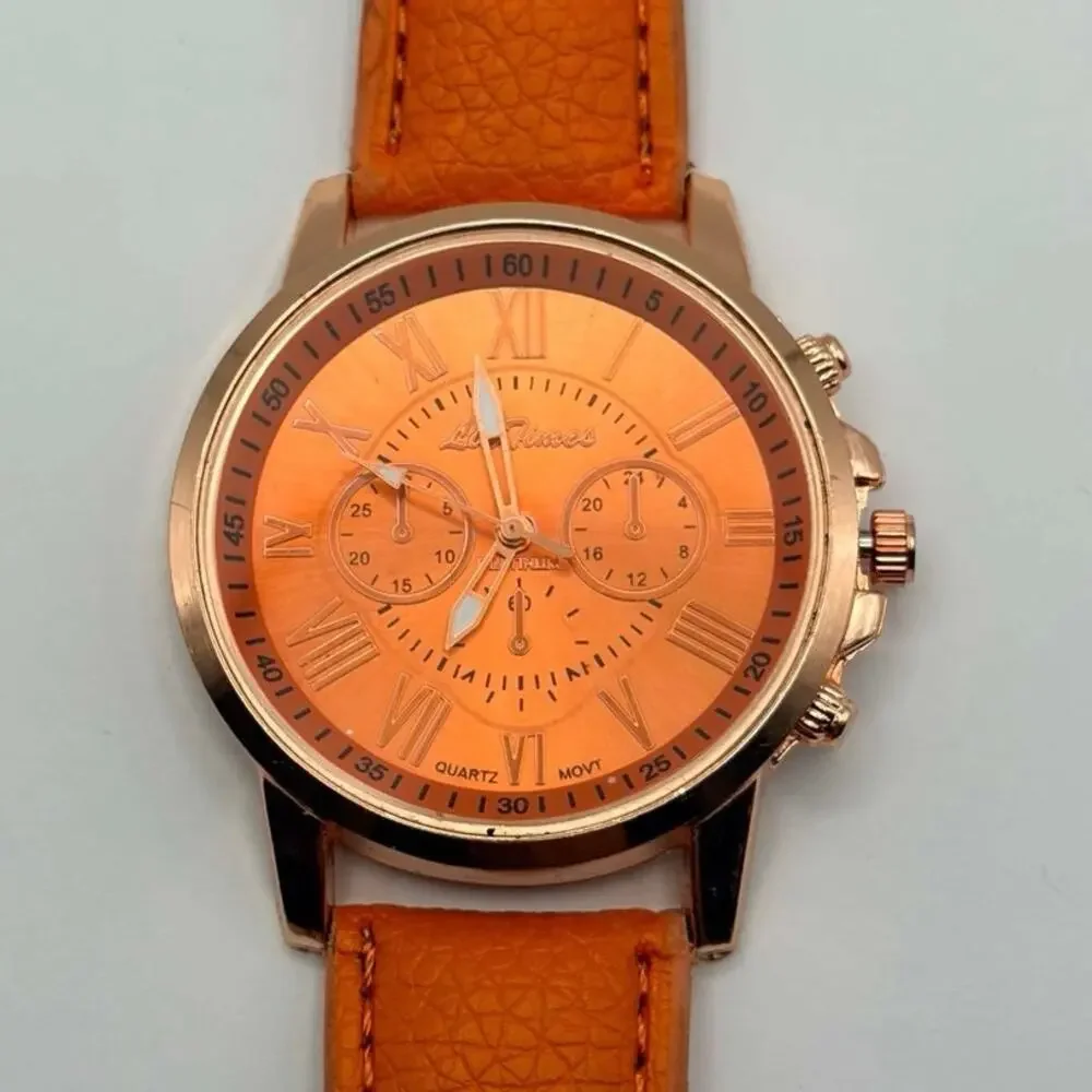 Rose Gold & Orange Lin Times Men’s Watch